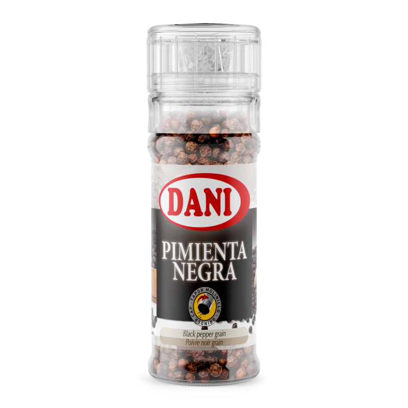 Pimienta Negra en Grano con Molinillo 45 g - Sin gluten - Dani