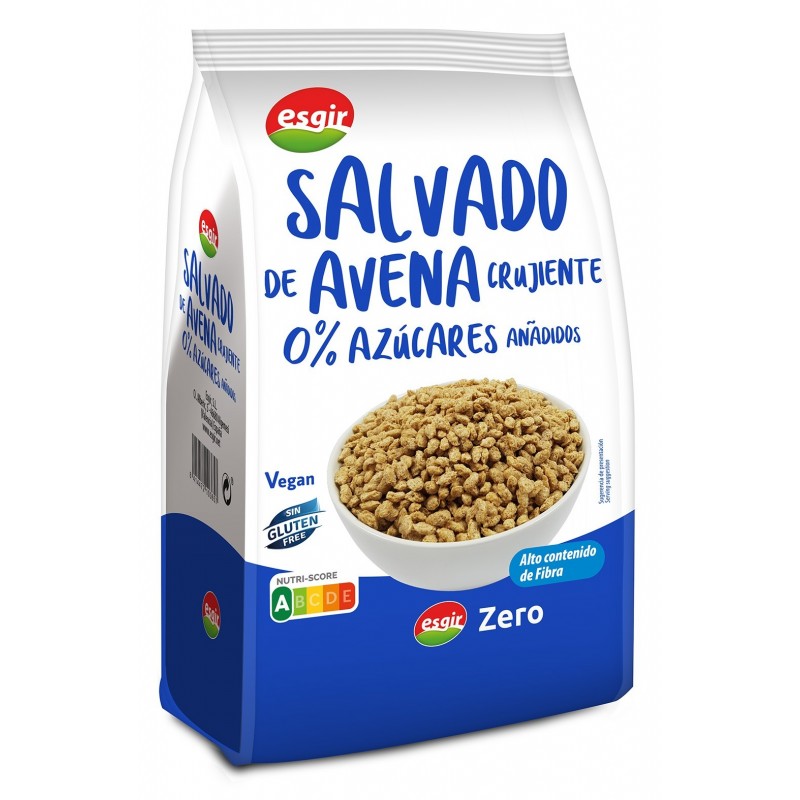 Salvado de Avena Crujiente 0% Azucares Añadidos 250 g - Sin Gluten - Esgir
