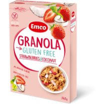 Granola Muesli Morango e Coco 340 g - Sem glúten - Emco