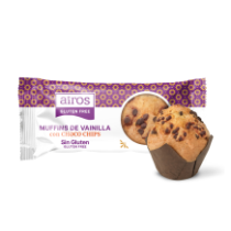 Muffins de Vainilla con choco chips - 170 grs. Sin gluten - Airos