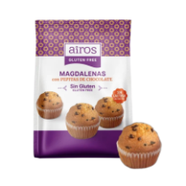 Magdalenas con pepitas de chocolate - 210 grs. - Sin gluten - Airos