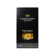 Pasta Pipe Rigate 400gr - Massimo Zero - Sin Gluten