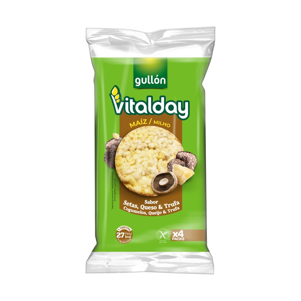 Tortitas de Maíz Sabor Setas, Trufa y Queso - Sem Gluten - Gullón