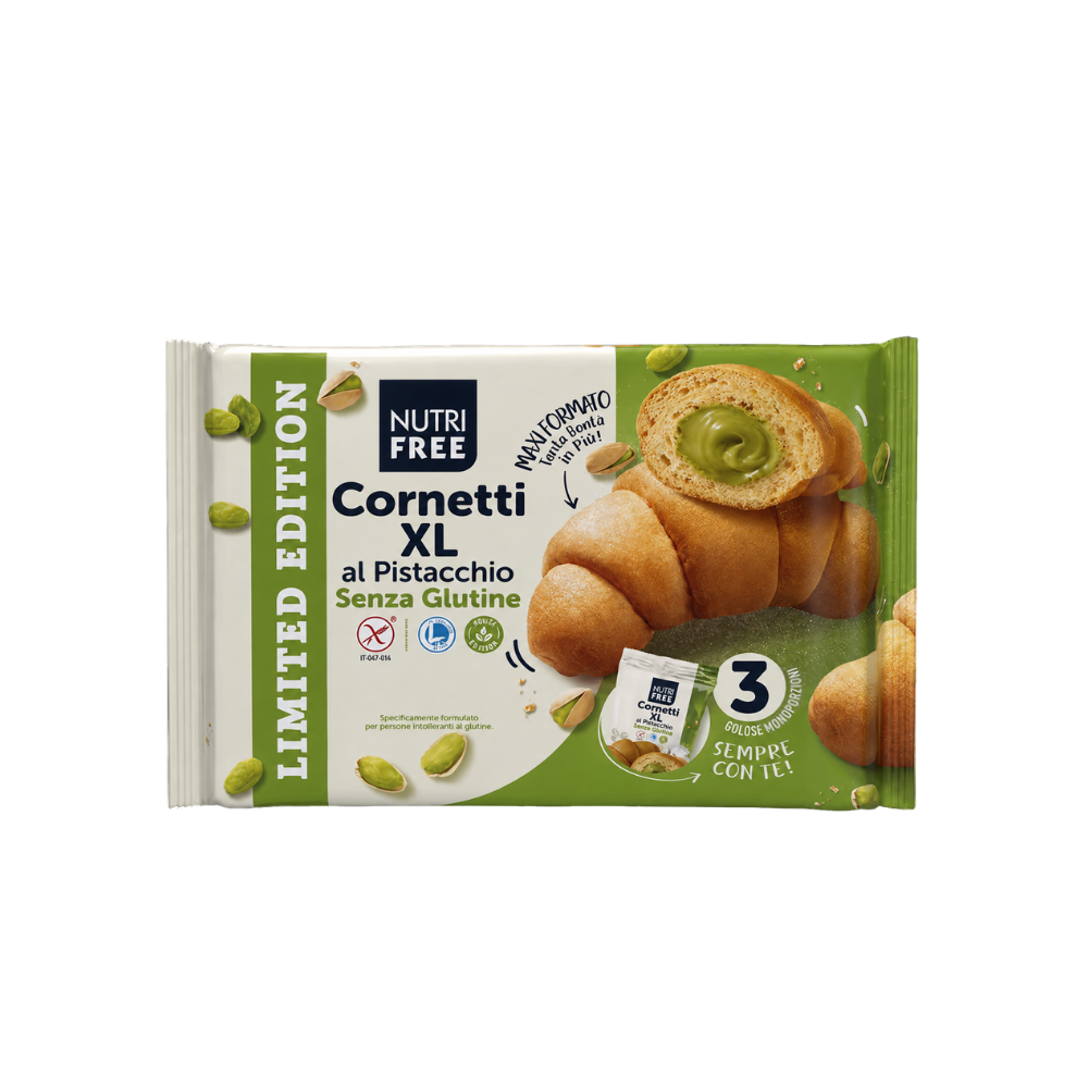 Cornettos XL Rellenos de Crema de Pistacho - Sin Gluten y Sin Lactosa - NutriFree 210 g