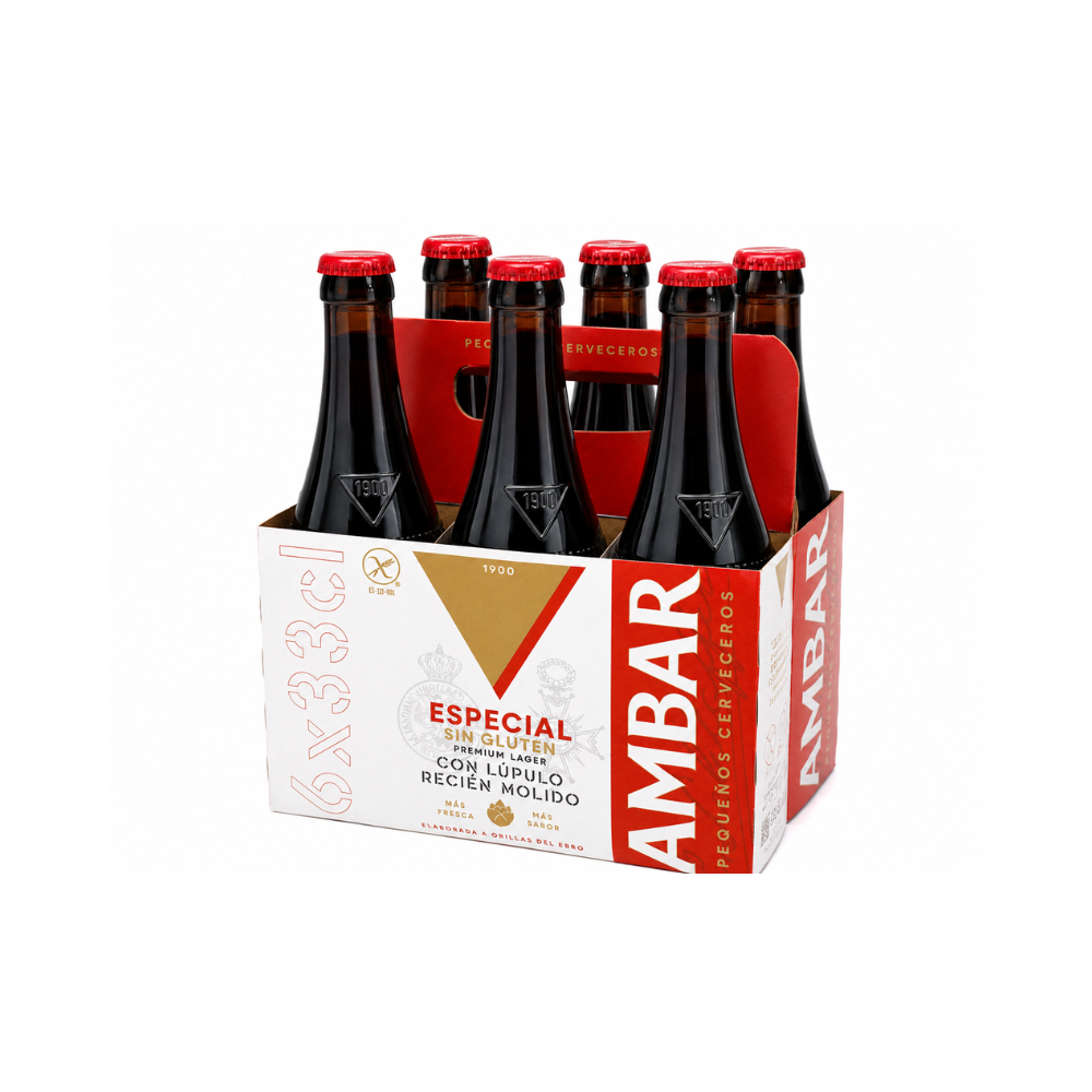 Pack Cerveza Especial 6x33 cl - Sin gluten - Ambar