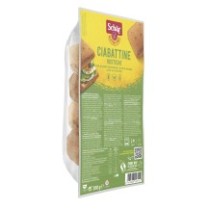 Ciabattine Rustiche - Chapata integral Sem glúten - Schär - 200 g.